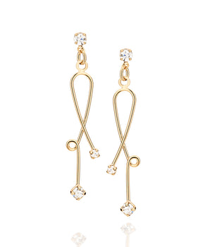 GOLD EARRING WITH CRYSTAL