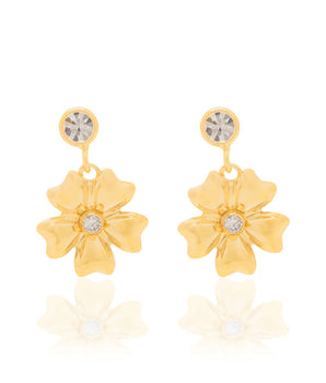 GOLD EARRING WITH CRYSTAL AND ZIRCONIA