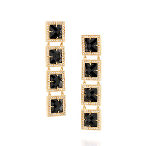GOLD EARRING WITH ZIRCONIA AND STONE
