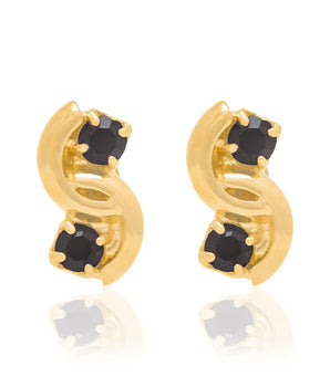 GOLD EARRING WITH CRYSTAL