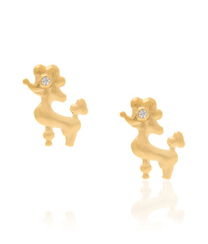GOLD KID'S EARRING WITH CRYSTAL