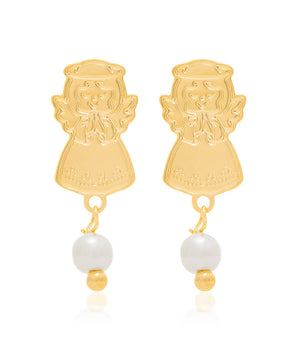 GOLD EARRING WITH PEARL