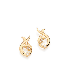 GOLD EARRING WITH ZIRCONIA