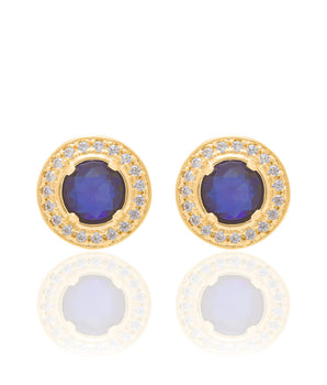GOLD EARRING WITH CRYSTAL AND ZIRCONIA