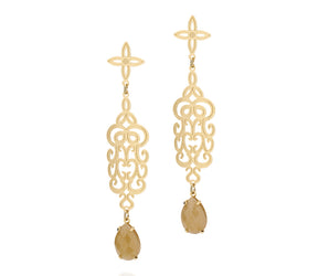 GOLD EARRING WITH STONE