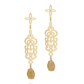 GOLD EARRING WITH STONE