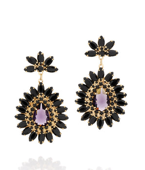 GOLD EARRING WITH CRYSTAL