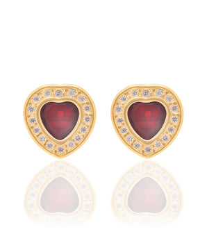 GOLD EARRING WITH CRYSTAL AND ZIRCONIA