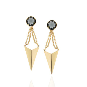 GOLD EARRING WITH CRYSTAL