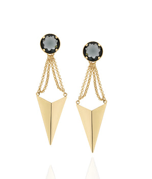 GOLD EARRING WITH CRYSTAL