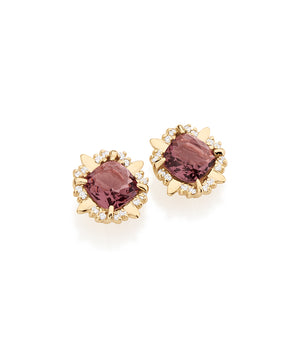 GOLD EARRING WITH CRYSTAL AND ZIRCONIA