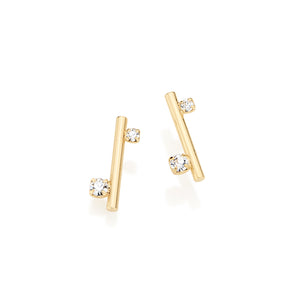 GOLD EARRING WITH CRYSTAL
