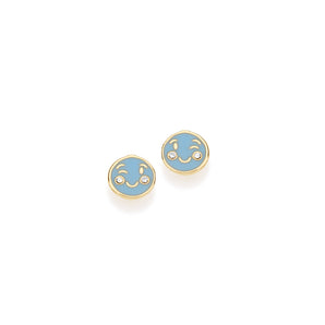 GOLD KID'S EARRING WITH CRYSTAL