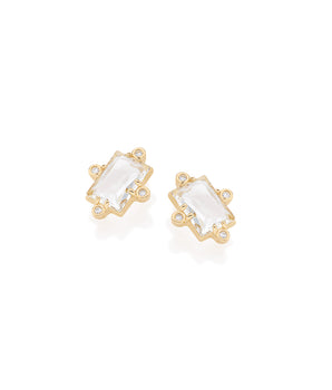 GOLD EARRING WITH CRYSTAL AND ZIRCONIA