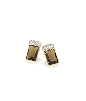 GOLD EARRING WITH CRYSTAL AND ZIRCONIA