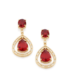 GOLD EARRING WITH CRYSTAL AND ZIRCONIA