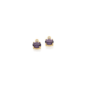 GOLD EARRING WITH CRYSTAL AND ZIRCONIA