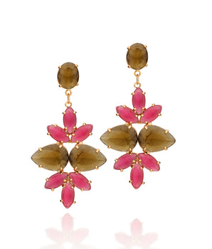 GOLD EARRING WITH CRYSTAL