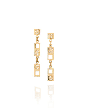 GOLD EARRING WITH CRYSTAL