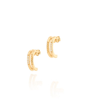 GOLD KID'S EARRING WITH ZIRCONIA
