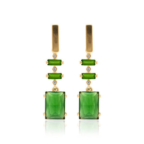 GOLD PLATED EARRING WITH CRISTALS AND ZIRCONIA