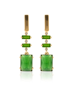 GOLD PLATED EARRING WITH CRISTALS AND ZIRCONIA