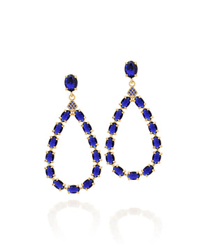 GOLD EARRING WITH CRYSTAL AND ZIRCONIA
