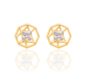 GOLD EARRING WITH ZIRCONIA