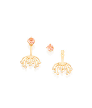 GOLD EARRING WITH CRYSTAL AND ZIRCONIA