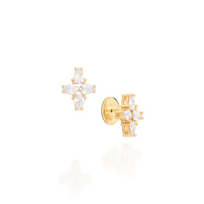 GOLD EARRING WITH ZIRCONIA