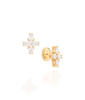 GOLD EARRING WITH ZIRCONIA