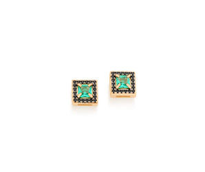GOLD EARRING WITH CRYSTAL AND ZIRCONIA