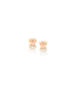 GOLD EARRING WITH CRYSTAL AND ZIRCONIA