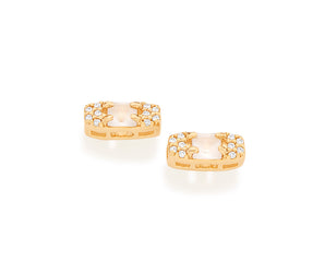 GOLD EARRING WITH CRYSTAL AND ZIRCONIA