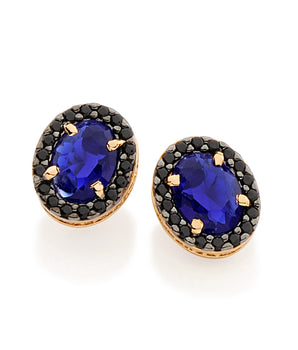 GOLD EARRING WITH CRYSTAL AND ZIRCONIA