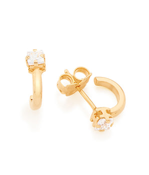 GOLD KID'S EARRING WITH ZIRCONIA