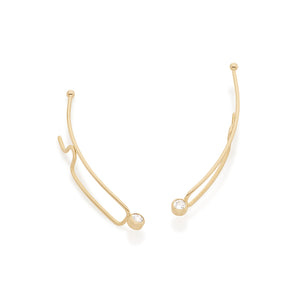GOLD EARRING WITH ZIRCONIA