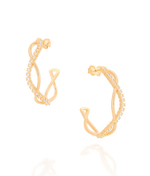 GOLD EARRING WITH ZIRCONIA