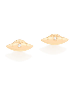 GOLD KID'S UFO EARRING