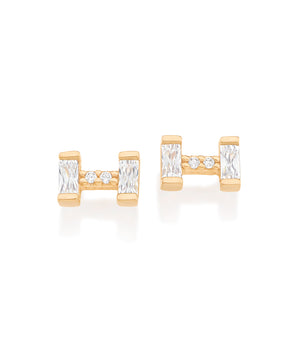 GOLD EARRING WITH ZIRCONIA