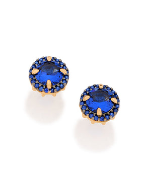 GOLD EARRING WITH CRYSTAL AND ZIRCONIA