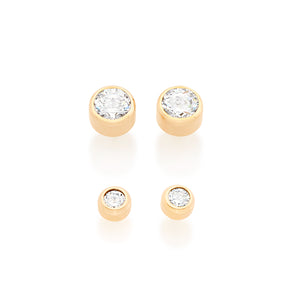 GOLD EARRING WITH ZIRCONIA