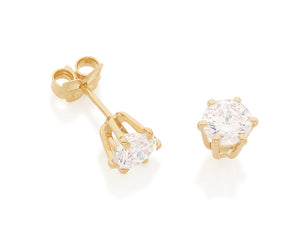 GOLD PLATED SOLITAIRE EARRING