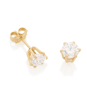 GOLD PLATED SOLITAIRE EARRING