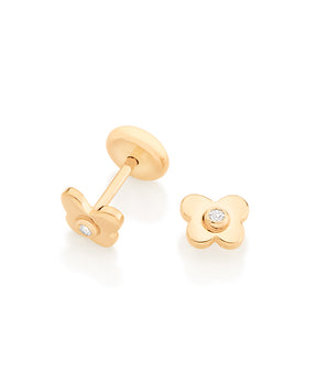 GOLD KID'S BUTTERFLY EARRINGS