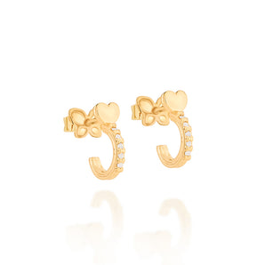 GOLD HEART SMALL HOOPS