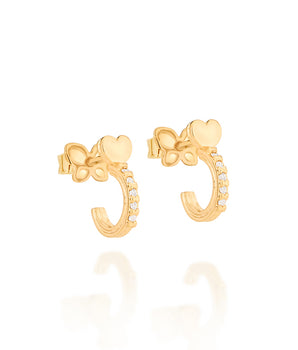 GOLD HEART SMALL HOOPS