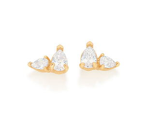 GOLD BRIGHT LIGHT EARRING IN WHITE