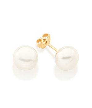 GOLD PEARL STUD EARRINGS