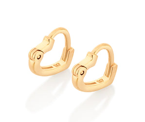 GOLD HEART SHAPED HUGGIE EARRINGS
